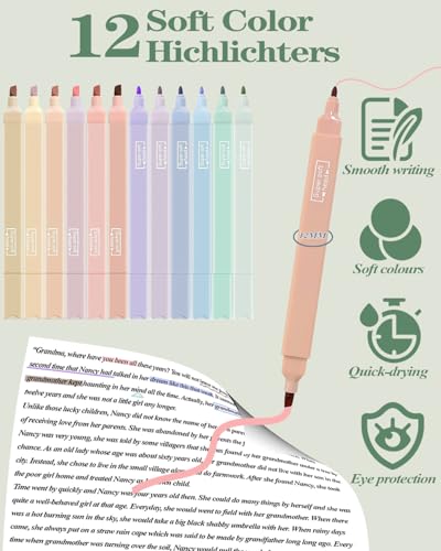 JIZHIYUAN 54PCS Aesthetic Office Supplies with Large Pencil Case,12 Pastel Highlighters,5 Black & 6 Color Ink Gel Pens, 6-in-1 Ballpoint Pen,5 Mechanical Pencils 0.5-2.0mm Stationary Set(Green) - color: Green
