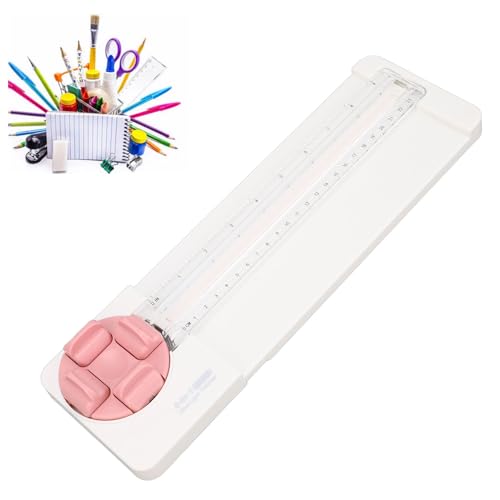 Paper Cutter Portable Paper Trimmer Cutter 4 in 1 Paper Trimmer Scrapbooking Tool Paper Trimmer with 45 to 90 Degree Angle Measuring (Rose) - color: Rose