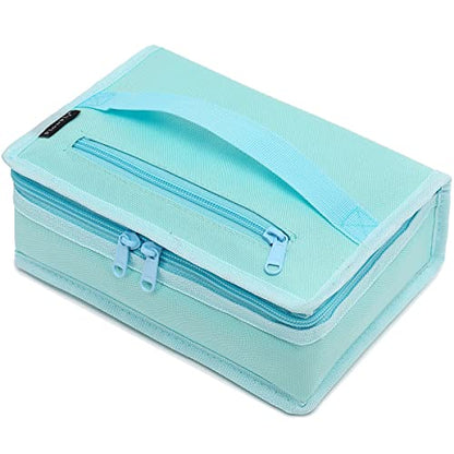 FlowFly Small Insulated Lunch box Portable Soft Bag Mini Cooler Thermal Meal Tote Kit with Handle for Work & School, Light Blue - color: Light Blue