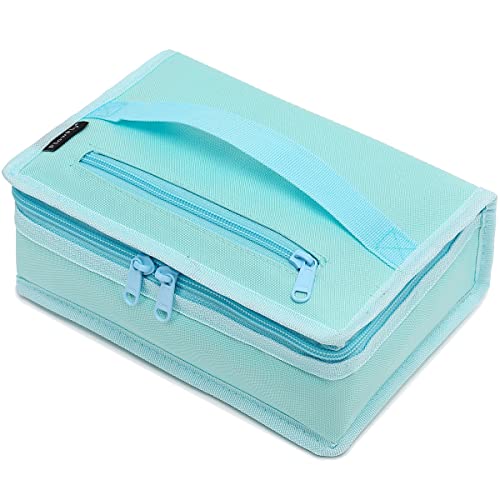 FlowFly Small Insulated Lunch box Portable Soft Bag Mini Cooler Thermal Meal Tote Kit with Handle for Work & School, Light Blue - color: Light Blue