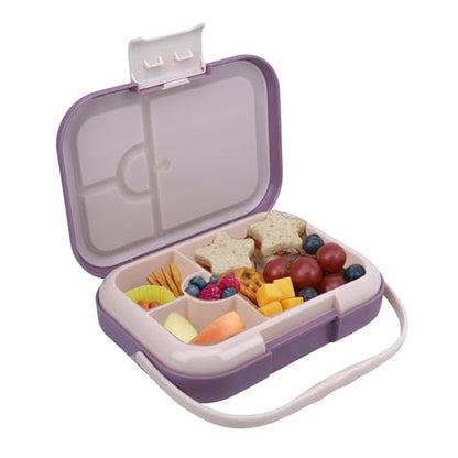 Bento Midi Lunch Box with carrying handle – 4 No-Mix Compartments | Microwave & Dishwasher Safe,Removable Tray | 900ML OZ (Purple Dark Powder Clevapirouette Friend) - color: Purple Dark Powder Clevapirouette Friend