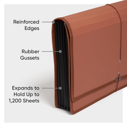Smead Tuff Premium Poly Wallet, Accordion File Organizer for File Folders, Legal Size, 5-1/4 inch Expansion, Office Supplies, Document Organizer (73789) - size: Legal, style: Redrope