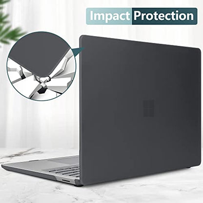Batianda Premium Case for Surface Laptop 13.8 Inch 2024-2026, Matte Black | Fits Surface Laptop 7th/8th for Business 1.2mm Lightweight Ultra-Slim Hard Shell with Keyboard Cover & Screen Protector - color: Matte Black