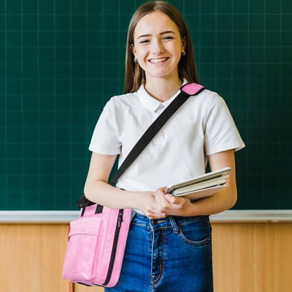 3 Ring Zipper Binder, Durable School Zip Binder, 2" 500 Sheets | Sturdy organizer with strap & pockets fits laptops. Internal pouch keeps daily tech gear easy to carry. - color: Pink