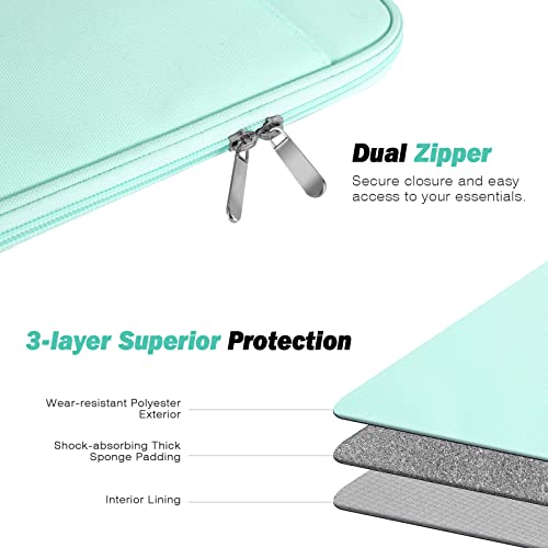 MoKo 9-11 Inch Tablet Sleeve Case, Fits 11inch iPad Air M3, iPad A16 2025, Pro 11 M4, iPad 10/9/8/7th, Galaxy Tab S9/S8/A8/A7, Protective Bag Carrying Case with Pocket,Mint Green - color: Mint Green, size: 9-11 Inch