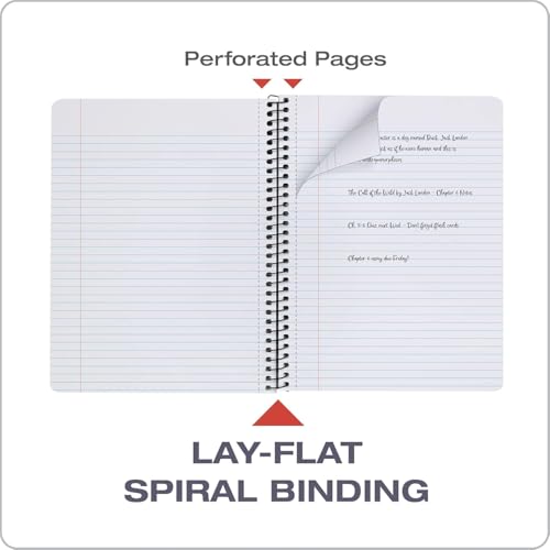Oxford Spiral Composition Notebooks, 4 Pack, College Ruled Paper, 9-3/4 x 7-1/2 Inches, 80 Sheets, Black Marble Cover (64951)