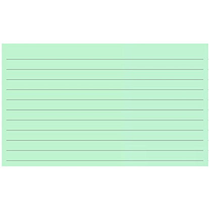 Colonial Cards: 150 Color Cardstock 3" x 5" Index Cards, Light Green, Lined Landscape Format - color: light green
