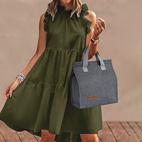 2pcs Grey Lunch Bag Insulated, Lunch Box Bag, Reusable Lunch Tote Bag | small lunch tote,tasty food lunch bag,small cooler bag,Lunch Box Container Bag Insulated for Women, Men, Work, Office, Travel - color: Gray