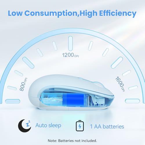 TECKNET Wireless Mouse,Bluetooth Mouse (BT5.3/5.0 & 2.4G) with USB Receiver Silent Optical Computer Mice，Wide Compatibility - color: Blue
