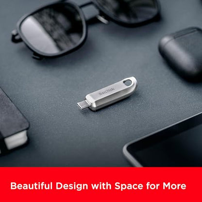 SANDISK 256GB Ultra Luxe USB Type-C Flash Drive - Up to 400MB/s, USB 3.2 Gen 1, Premium Metal Design - SDCZ75-256G-G46 - size: 256GB