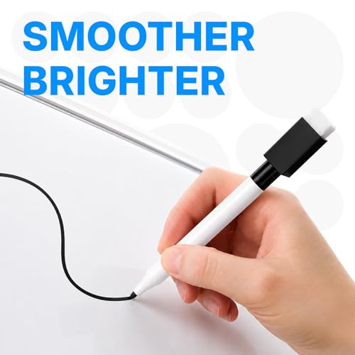 OWLKELA 240 Pcs Magnetic Dry Erase Markers with Eraser Cap, Fine Tip Whiteboard Markers with Eraser, Low Odor Dry Erase Marker Set for School Office Home, Black - size: 1 Count (Pack of 240)