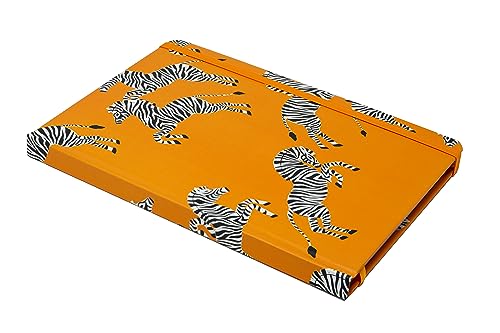 Beatrix & Luca College Ruled Notebook - A5 Journal – Lay Flat with Bookmark and Elastic Band - 160-Pages – 100 GSM Paper - Composition or Diary – Lined Pages - color: orange zebras
