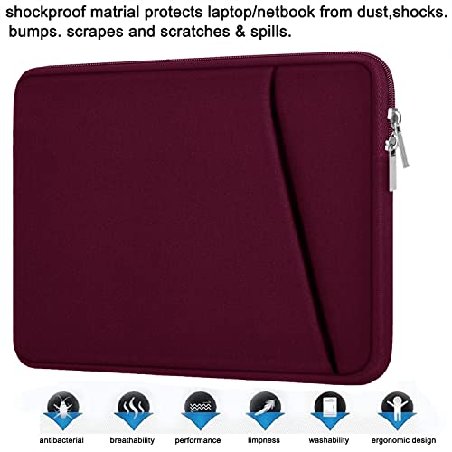 Laptop Sleeve Case 14 inch, Durable Carrying Bag Shockproof Protective Case Cover, Handbags Briefcase Laptop Bag Compatible with 14" MacBook Air/Pro HP Asus Lenovo Notebook Computer, Wine Red - color: Wine Red, size: 14 inch