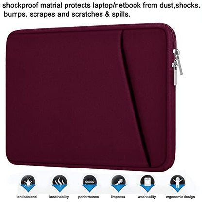 Laptop Sleeve Case 14 inch, Durable Carrying Bag Shockproof Protective Case Cover, Handbags Briefcase Laptop Bag Compatible with 14" MacBook Air/Pro HP Asus Lenovo Notebook Computer, Wine Red - color: Wine Red, size: 14 inch