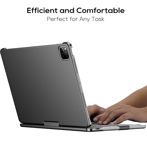 edaiser Swivel Keyboard Case for iPad 11th (A16) & 10th Generation, Gray | 360 Degree Rotatable Protective Cover | Pencil Holder | Multi-Touch Trackpad | RGB Backlit | Flexible Adjustable View Angle - color: Space Gray, size: iPad 10th/11th (a16)
