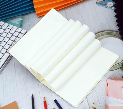12 Pack A5 Blank Notebook Bulk Kraft Cover Travel Journals Composition Diary Subject Notebooks Planner 60 Pages, 8.3”x 5.5” - style: 12pack Blank page