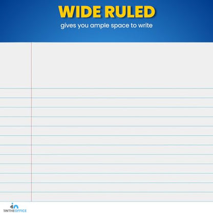 1InTheOffice Spiral Notebook College Ruled 11 x 8, 3-Subject College Ruled Notebooks, Wirebound Spiral Notebooks, 120 Sheets, Assorted Colors, 4 Pack