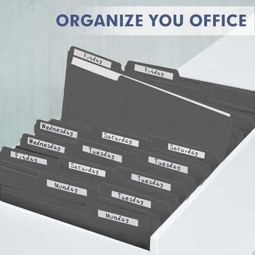 File Folder, PANDRI 120 Pack File Folder, 1/3 Cut Tab, Letter Size, Filing Folder for Office School Business, Dark Gray - color: Dark Gray