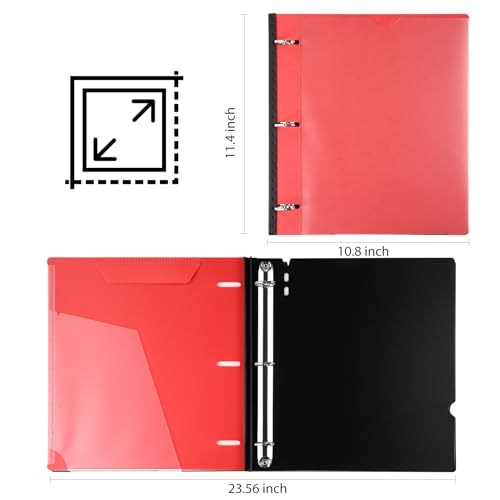 1 Inch Telescoping 3 Ring Binder-4PCS, Flexible Binder with Customized Front Cover, Holds 8.5x11 Paper, School Office Supplies, 4 Colors - color: Blue,green,pink,red, size: 1 Inch, style: with Customized Cover - 4PCS