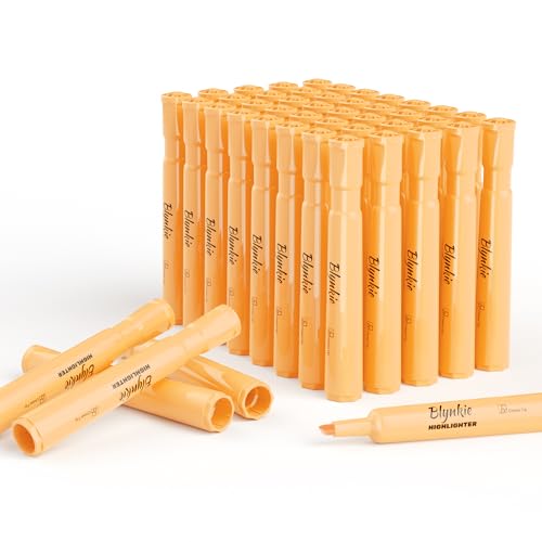 Highlighters Bulk 40 Pack of Orange Tank Style Chisel Tip Highlighters Set for Kid and Adult Coloring Highlighting for Classroom Office School Supplies and Shop Short Style. - color: Orange
