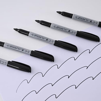 Permanent markers, 120 packs permanent markers bulk, quick drying in one second, waterproof, smooth, not easy to erase, durable, can be marked on glass, tiles and cloth, office supplies,Gray shell - size: 1 Count (Pack of 120)