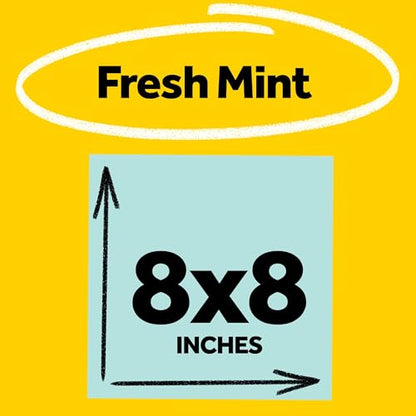 Post-it Super Sticky Big Notes, 8 in. x 8 in., Extra Large Sticky Notes in Fresh Mint, 2 Pads, 60 Sheets Total, Great for Vision Boards, Creative Projects, Study Spaces, Group Brainstorming, and More - color: Fresh Mint