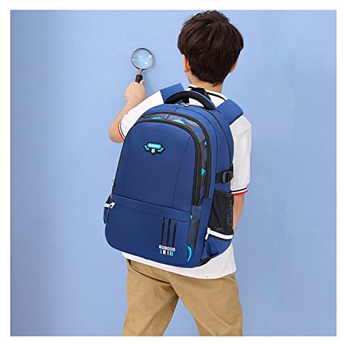 Boys Rolling Backpack Elementary Middle School Students Bookbag with Wheel Teens Trolley Removable Schoolbag - color: B-black&yellow