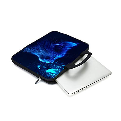 Laptop Sleeve Case 11.6" 12.1 Inch Neoprene Laptop Sleeve/Notebook Computer Case/Chromebook Case/Carrying Bag (Blue cat) - color: blue cat