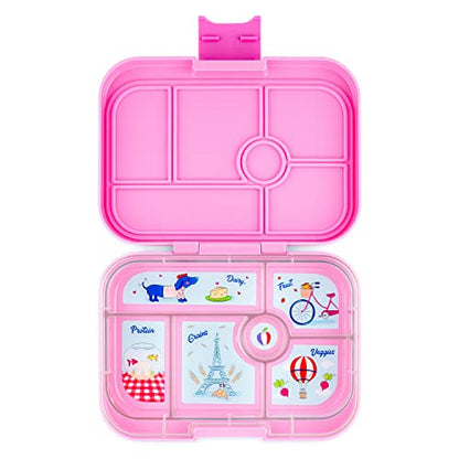 Yumbox Original Leakproof Bento Box, 6 Compartments, Power Pink | Built-In Dip Well | Easy-Open Single Latch | Removable Tritan Tray | Fits Most Lunch Bags | Dishwasher-Safe Tray - color: Power Pink Paris