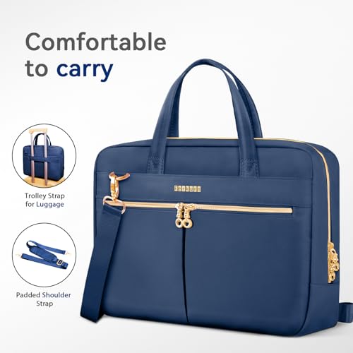Ferkurn Laptop Bag Case Women Men Computer Bag Compatible with MacBook/HP/LG/Dell, Shoulder Strap Slim Carrying Messenger Briefcase, Blue, 15.6-16 Inch - color: Blue, size: 15-15.6 inch