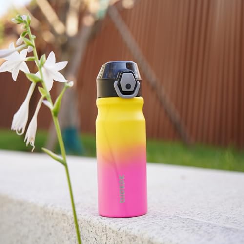 BJPKPK Stainless Steel Insulated Water Bottle with Straw Lid 18oz Reusable Metal Thermal Flask Bottles Keep Cold and Hot,Rainbow - color: A-Rainbow, size: 18 Ounces