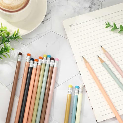 Whaline 48Pcs Boho Colorful Pencil with Erasers Christmas Wooden Pencils Unsharpened Writing Drawing Pencil for Xmas Party Supplies Stocking Stuffer Students Graduation Office Stationery Gift - color: Boho