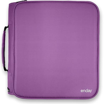 Zipper Binder 3 Ring, Large 2 Inch Binder with Zipper, 880 Sheet Capacity with Durable Handle, Multiple Pockets School Organizer, Purple - by Enday - color: Purple
