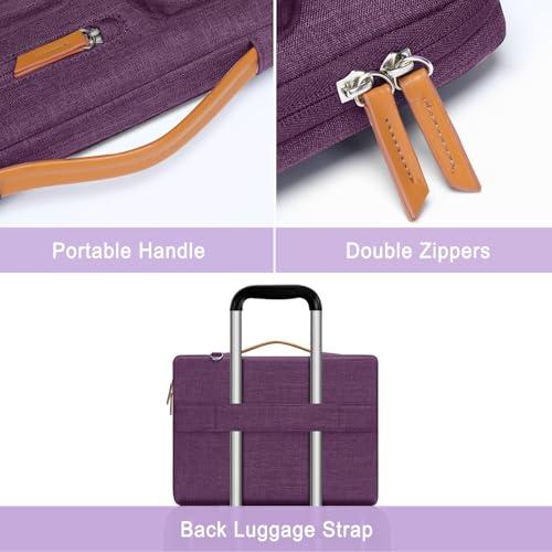 MOSISO 360 Protective Laptop Shoulder Bag,15-15.6 inch Computer Bags Compatible with MacBook Pro 16 inch, HP, Dell, Lenovo, Asus Notebook,Side Open Messenger Bag with 4 Zipper Pockets, Argyle Purple - color: Argyle Purple, size: 16 inch