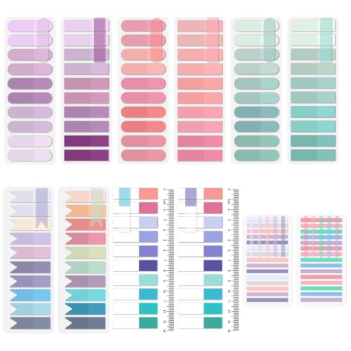 Temiary 2600 Pcs Transparent Sticky Index Tabs for Annotating, Colorful Books Tabs Clear Flags Strip Notes Tabs, Translucent Writable and Repositionable Page Markers for Bible Study Notebooks (Pastel) - color: Pastel