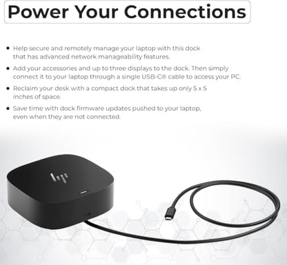 HP USB-C Dock g5 and Charging Bundle - HP Docking Station Dual Monitor 5TW10AA / 5TW10UT / 5TW10AA#ABB with 120W Adapter, HDMI, DisplayPort, USB-C Cables + Microfiber Cloth (Renewed)