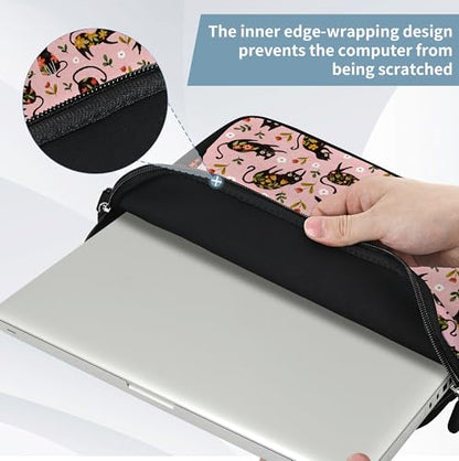RICHEN Messenger Bag Carrying Case Sleeve with Handle Accessory Pocket Fits Laptops/Notebook/ebooks/Kids tablet/ipad (11-13.3 inch, Flowers Cats) - color: Flowers Cats, size: 11-13.3 inch