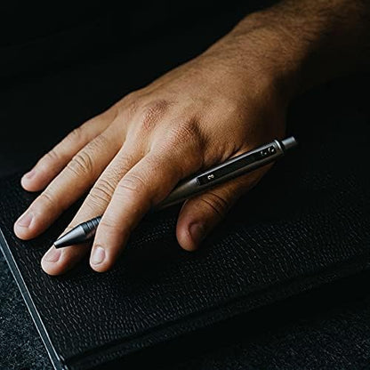 Everyman Gunmetal Grafton Gel Ink Pen Bundle | Premium 0.7mm Refillable Metal Pen with Comfortable Grip + 3 Black Refills | Smooth Writing EDC Pen Set for Office, Travel, Gifts & Daily Use - color: Gunmetal, style: Pen and Refil Set