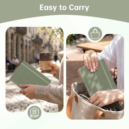 Watersay 30 Pcs Small Spiral Notebooks A6 with Straps, Multicolor 5" x 7" Pocket Notebooks Mini Lined Journals 50 Sheets for Back to School Supplies Students Rewards Office Gifts(Green) - color: Green