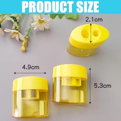 4PCS Bright Color Handheld Sharpeners High Carbon Steel Sturdy for Home Writing Tool Clear Shavings Container Sharpener - color: A