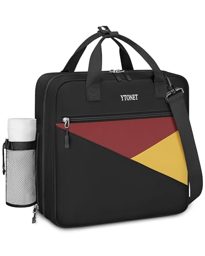 Ytonet Zipper Binder Bag, 3 Inch 3 Ring Binder with Zipper D-Ring Fit 14 in Laptop, 700 Sheets Capacity Zippered Binders with Shoulder Strap & Removable Ring Pad for Middle School Student Boy, Black - color: 3 In-black
