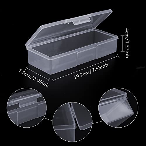 Clear Pencil Box, 12 Pack Large Capacity Office Supplies Storage Organizer, Brush Painting and Drawing Tools Container, Watercolor Pen Storage (Clear)