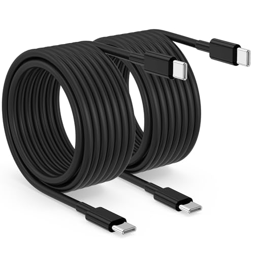 2pack 10ft USB C to C Cable, 60W Type C to Type C Fast Charging Cord for iPhone 17 16 15 Pro, Pro Max, Plus, iPad Pro, MacBook Air 13 inch, iPad Pro, Air, for Samsung Galaxy S25 and More, Black - color: Black, size: 10FT