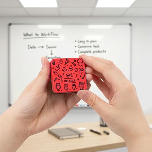 OWLKELA 30Pcs Dry Erase Erasers, Magnetic Whiteboard Eraser, Mini Whiteboard Cleaning Pads for Classroom, Office and Home, Red&Green - color: Green & Red, size: 30 Pcs