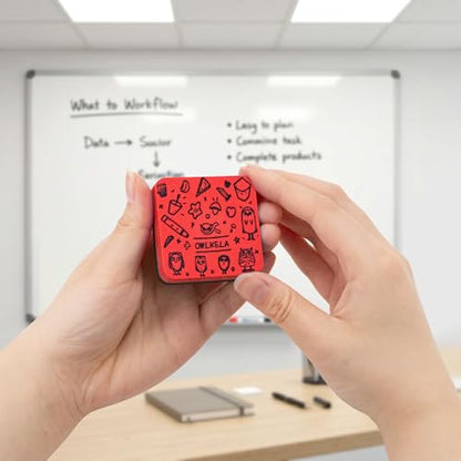 OWLKELA 30Pcs Dry Erase Erasers, Magnetic Whiteboard Eraser, Mini Whiteboard Cleaning Pads for Classroom, Office and Home, Red - color: Red, size: 30 Pcs