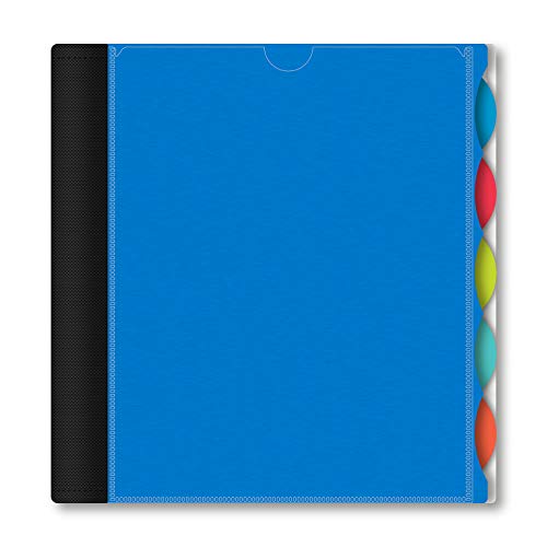 IQ+ iScholar 5-Subject Poly Cover Wirebound Notebook, College Ruled, 11 x 8.5 Inch Sheet Size, 200 Sheets, Blue (59906-BL) - color: Blue, size: 5 Subject, style: College Ruled
