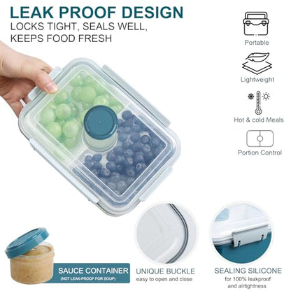 47oz Salad Lunch Container To Go, 3 Pack Salad Bowls Bento Lunch Boxes | Food Storage Meal Prep Containers with Tray/Dressing Containers for Salad, Snacks,Fruit, BPA Free, Microwave Dishwasher Safe - color: Navy & Navy & Navy