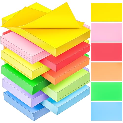 1200Pcs Blank Colored Index Cards 3x5 Inch Flash Cards, Blank Note Card Flashcards, Colorful Card Pad Index Note Books 3 x 5 Notecards for Studying School Supply College Office - style: Blank Card - 1200 Sheets