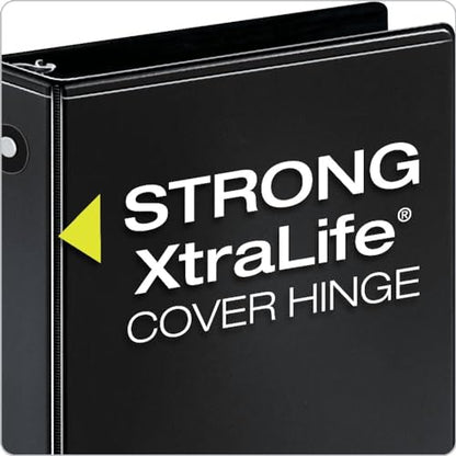 Cardinal Economy 3 Ring Binders, Binders for School and Office, Durable 1/2 inch Round Rings, Holds 125 Sheets, ClearVue Presentation View, Non-Stick, Black, Carton of 12 (90602) - color: Black, size: 0.5 Inch, style: Binders