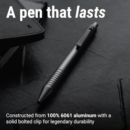 Everyman Crimson Grafton Gel Ink Pen Bundle | Premium 0.7mm Refillable Metal Pen with Comfortable Grip + 3 Black Refills | Smooth Writing EDC Pen Set for Office, Travel, Gifts & Daily Use - color: Crimson, style: Pen and Refil Set